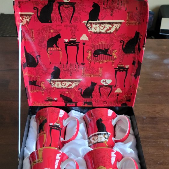 McIntosh 4 piece Mystical and Curious Cats fine bone china mug set - Picture 11 of 14